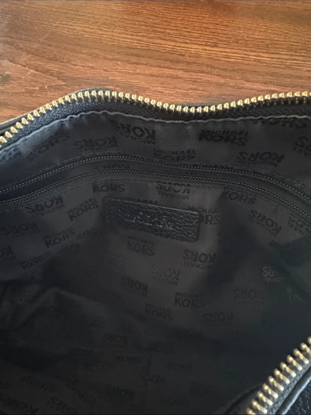 Michael Kors Black Pebbled Leather Hobo with Gold Hardware